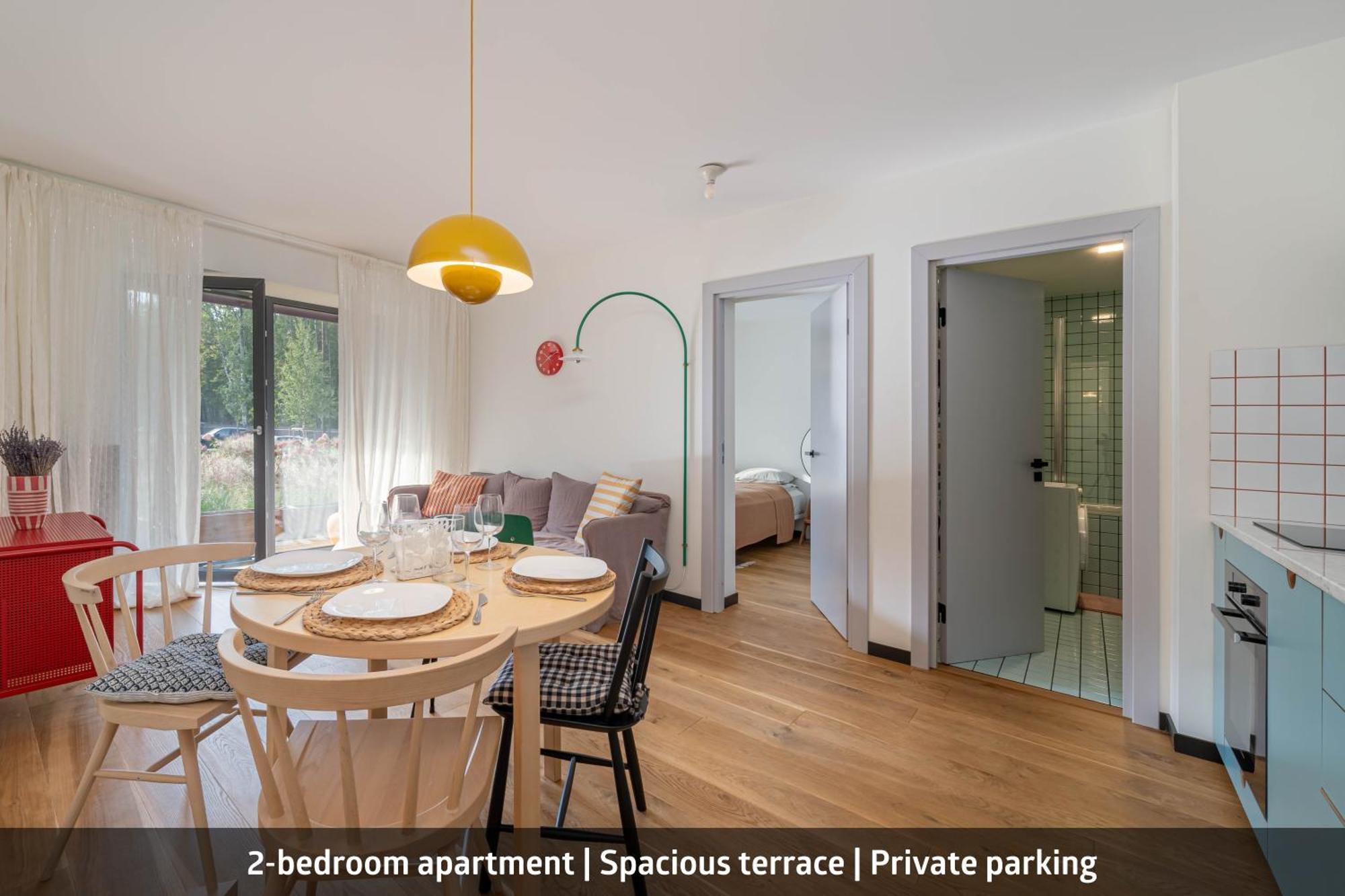 Stylish 2-bedroom With Large Terrace, Near Forest Park & Beach, Child-friendly Location Jurmala